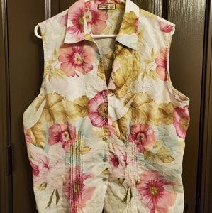 Caribbean Joe Womens Tropical Hibiscus Sleeveless